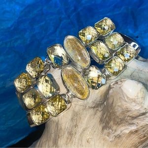 Exquisite Dichroic + Citrine multi-gem Galactic cluster statement Bracelet